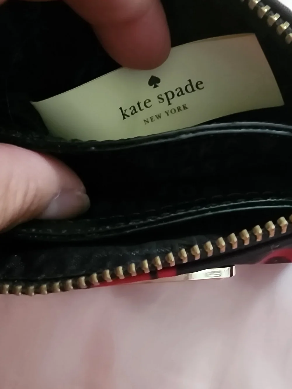 EUC Kate Spade New York Mini PoppyNatasha Wilson Coin Purse WRed Floral Print